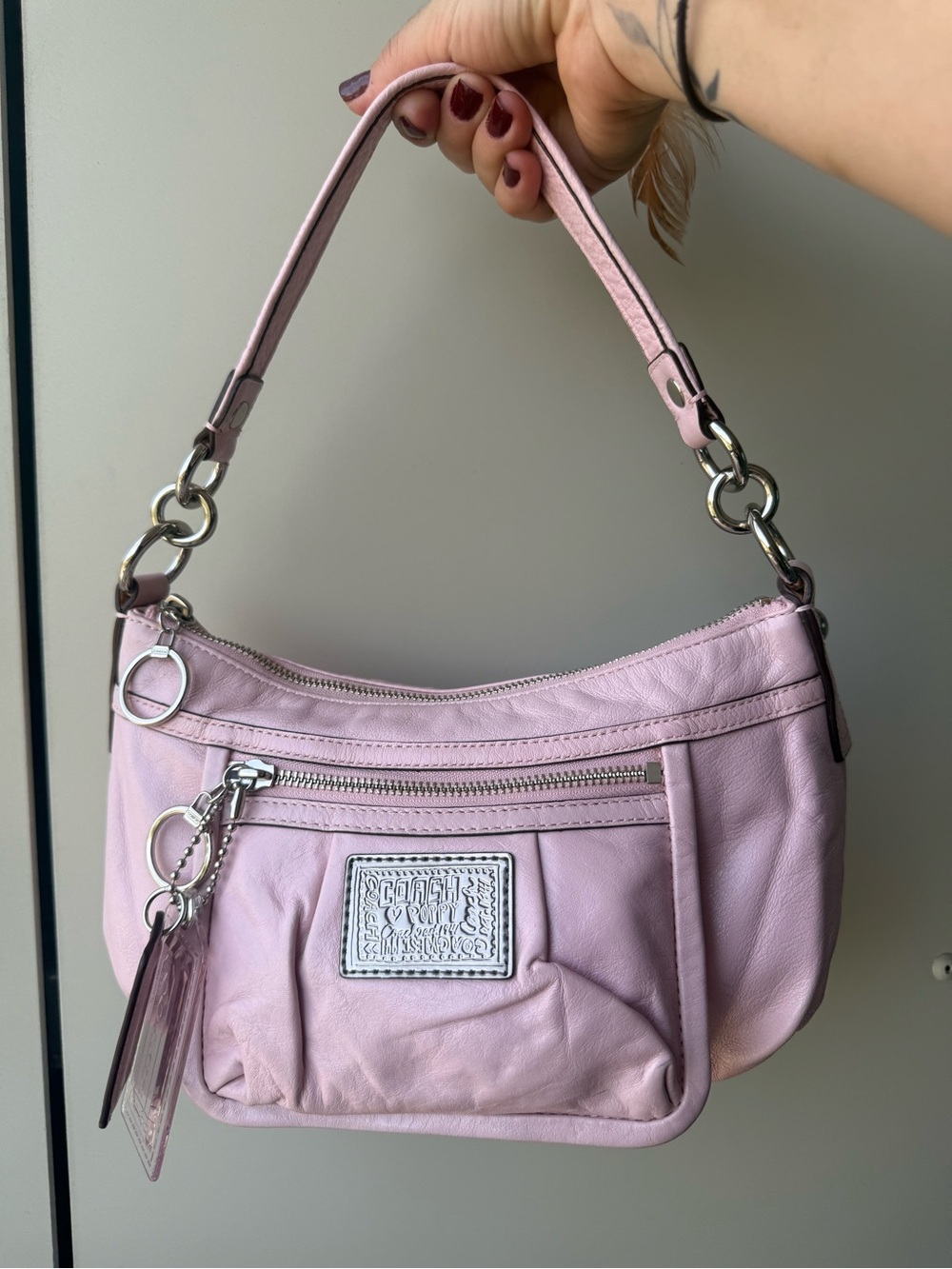 Coach poppy pink leather bag